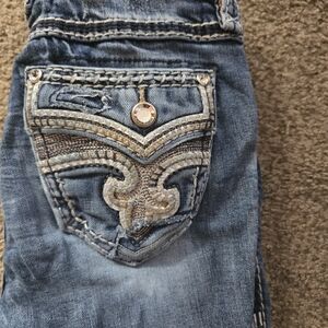 Rock Revival Blue Jeans with Embroidered Pocket